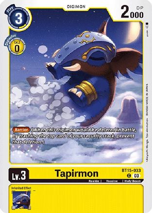 Tapirmon (BT15-033) - Exceed Apocalypse