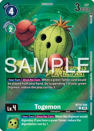 Togemon (2024 Regionals Participant) (BT14-046) - Blast Ace Foil