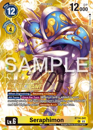 Seraphimon (2024 Regionals Participant) (BT14-041) - Blast Ace Foil