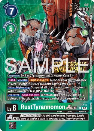 RustTyrannomon ACE - P-113 (2024 Regionals Participant) (P-113) - Digimon Promotion Cards Foil