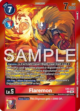 Flaremon (2024 Regionals Participant) (EX5-012) - Animal Colosseum Foil