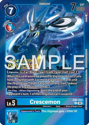 Crescemon (2024 Regionals Participant) (EX5-020) - Animal Colosseum Foil