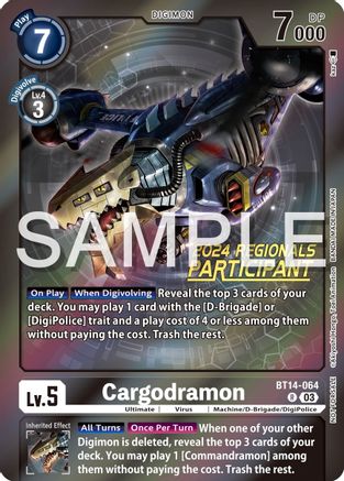 Cargodramon (2024 Regionals Participant) (BT14-064) - Blast Ace Foil