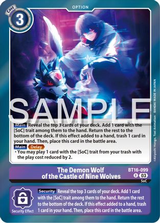 The Demon Wolf of the Castle of Nine Wolves (BT16-099) - Beginning Observer Foil