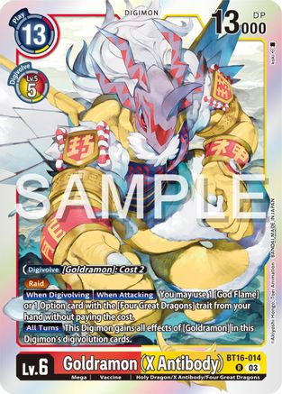 Goldramon (X Antibody) (BT16-014) - Beginning Observer Foil