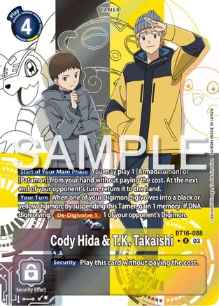 Cody Hida & T.K. Takaishi (Alternate Art) (BT16-088) - Beginning Observer Foil