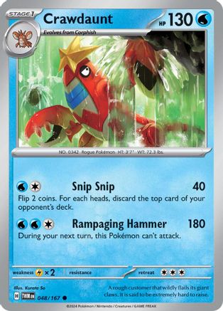 Crawdaunt 48 - SV06 Twilight Masquerade Reverse Holofoil