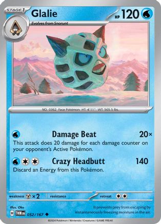 Glalie 52 - SV06 Twilight Masquerade Reverse Holofoil