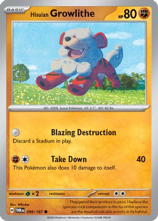 Hisuian Growlithe - 099/167 99 - SV06 Twilight Masquerade
