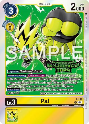 Pal - P-147 (2024 Evolution Cup Top 4) (P-147) - Digimon Promotion Cards Foil