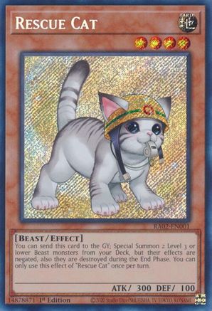 Rescue Cat (Alternate Art) (Secret Rare) (RA02-EN001) - 25th Anniversary Rarity Collection II 1st Edition