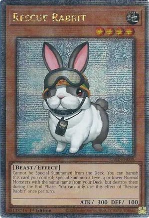 Rescue Rabbit (Quarter Century Secret Rare) (RA02-EN008) - 25th Anniversary Rarity Collection II 1st Edition