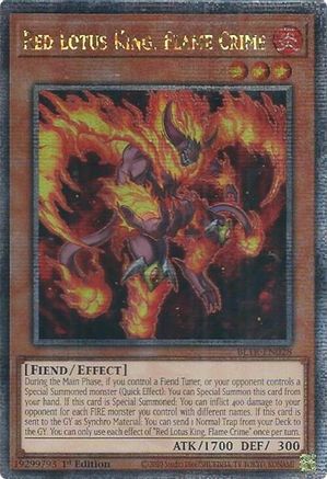 Red Lotus King, Flame Crime (Quarter Century Secret Rare) (BLTR-EN028) - Battles of Legend: Terminal Revenge 1st Edition
