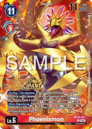 Phoenixmon (2024 Regionals Participant) (BT15-017) - Exceed Apocalypse Foil