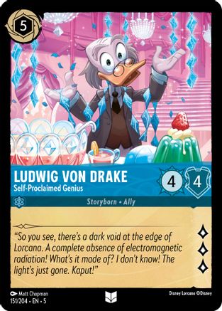 Ludwig Von Drake - Self-Proclaimed Genius (151/204) - Shimmering Skies Cold Foil