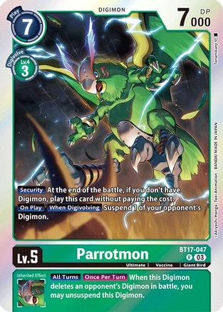 Parrotmon (BT17-047) - Secret Crisis Foil