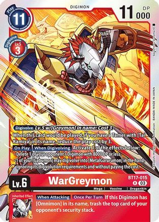 WarGreymon (BT17-015) - Secret Crisis Foil