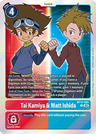 Tai Kamiya & Matt Ishida (BT17-081) - Secret Crisis Foil