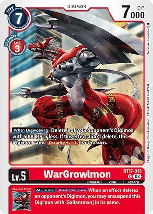 WarGrowlmon (BT17-013) - Secret Crisis