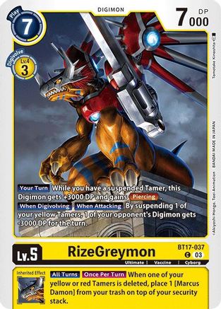 RizeGreymon (BT17-037) - Secret Crisis