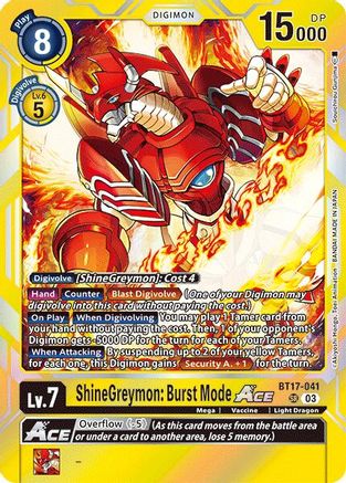 ShineGreymon: Burst Mode ACE (BT17-041) - Secret Crisis Foil