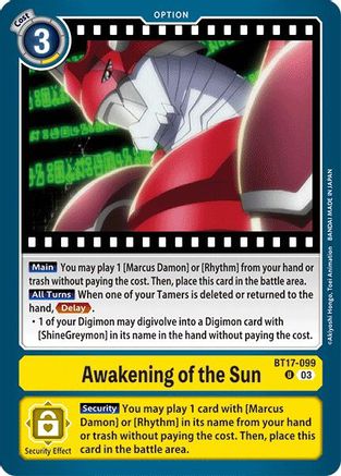 Awakening of the Sun (BT17-099) - Secret Crisis