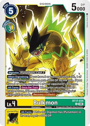 Bulkmon (BT17-034) - Secret Crisis