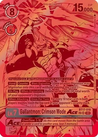 Gallantmon: Crimson Mode ACE (Textured) (BT17-018) - Secret Crisis Foil