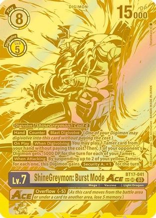 ShineGreymon: Burst Mode ACE (Textured) (BT17-041) - Secret Crisis Foil