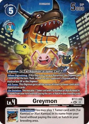 Greymon (Alternate Art) (BT17-102) - Secret Crisis Foil