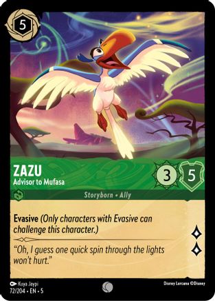 Zazu - Advisor to Mufasa (72/204) - Shimmering Skies Cold Foil