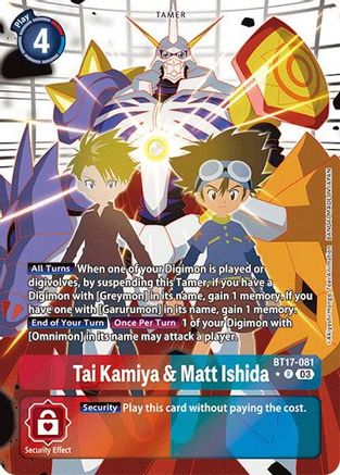 Tai Kamiya & Matt Ishida (Alternate Art) (BT17-081) - Secret Crisis Foil