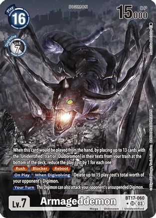 Armageddemon (Alternate Art) (BT17-060) - Secret Crisis Foil