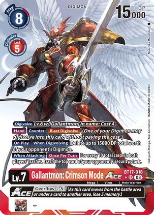 Gallantmon: Crimson Mode ACE (Alternate Art) (BT17-018) - Secret Crisis Foil