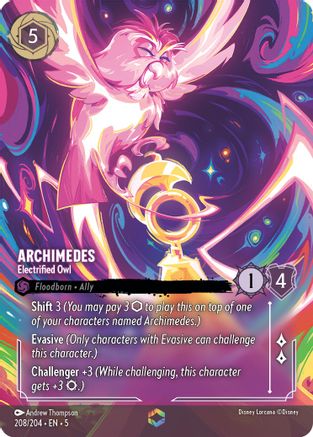 Archimedes - Electrified Owl (Enchanted) (208/204) - Shimmering Skies Holofoil