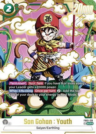 Son Gohan : Youth - FB03-139 (Alternate Art) (FB03-139) - Raging Roar Holofoil