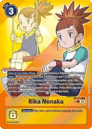 Rika Nonaka (Box Promotion Pack: Secret Crisis) (BT17-085) - Secret Crisis Foil