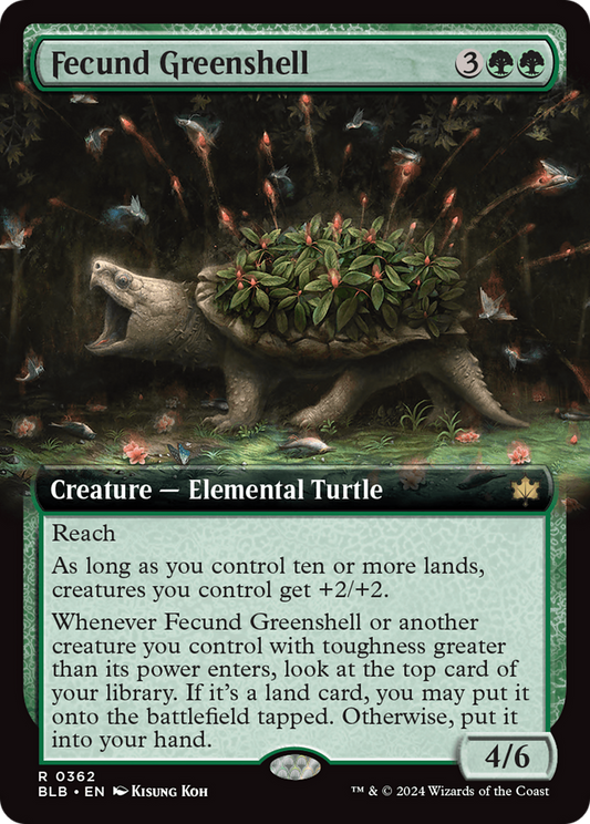 Fecund Greenshell (BLB-362) - Bloomburrow: (Extended Art)