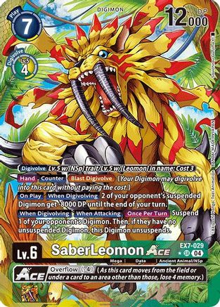 SaberLeomon ACE (Alternate Art) (EX7-029) - Digimon LIBERATOR Foil