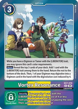 Vortex Resonance (EX7-074) - Digimon LIBERATOR Foil