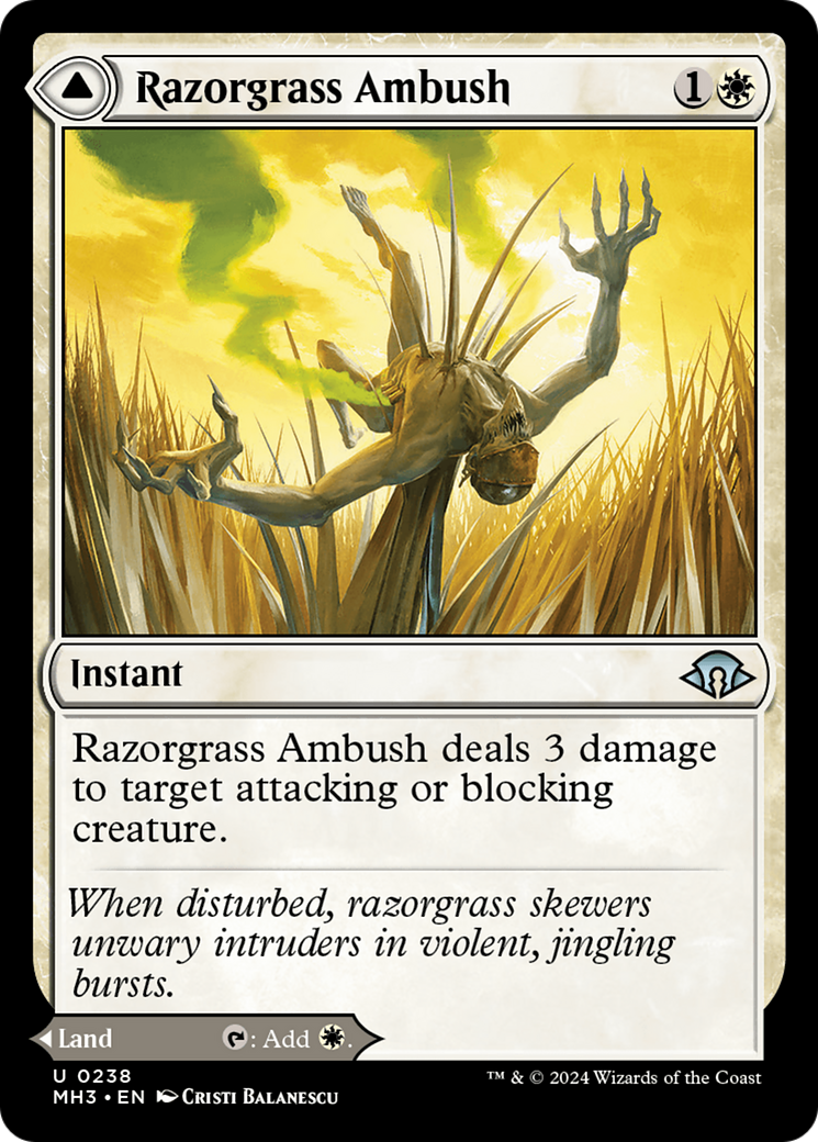 Razorgrass Ambush // Razorgrass Field (MH3-238) - Modern Horizons 3 Foil