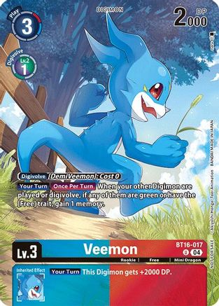 Veemon (Legend Pack 2024) (BT16-017) - Beginning Observer Foil