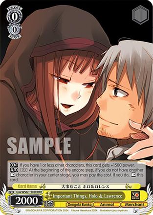 Important Things, Holo & Lawrence (RRR) (Gok/WS02-TE02R RRR) - Dengeki Bunko