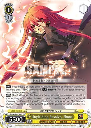 Unyielding Resolve, Shana (Gss/WS02-TE07 TD) - Dengeki Bunko