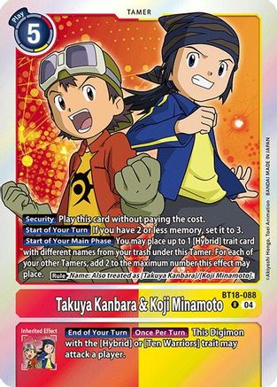 Takuya Kanbara & Koji Minamoto (BT18-088) - Release Special Booster 2.0 Foil