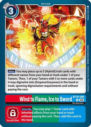 Wind to Flame, Ice to Sword (BT18-095) - Release Special Booster 2.0