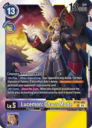 Lucemon: Chaos Mode (BT18-082) - Release Special Booster 2.0 Foil