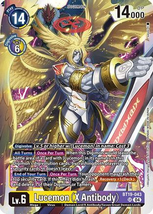 Lucemon (X Antibody) (BT19-043) - Release Special Booster 2.0 Foil