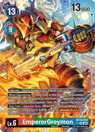 EmperorGreymon (Alternate Art) (BT18-018) - Release Special Booster 2.0 Foil