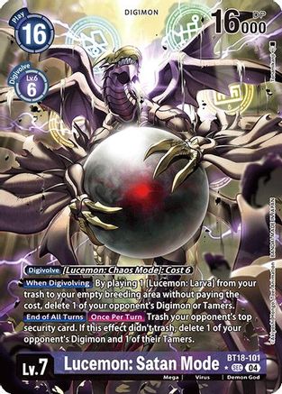 Lucemon: Satan Mode (Alternate Art) (BT18-101) - Release Special Booster 2.0 Foil